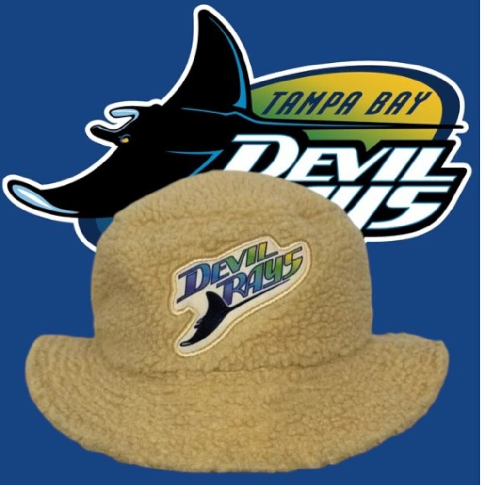 2024 MLB Tampa Bay Devil Rays Sherpa Bucket Hat T Pain Concert SGA Melonwear OS